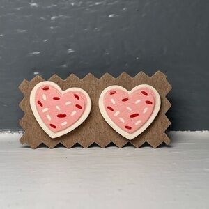 Heart Cookie Stud Earrings